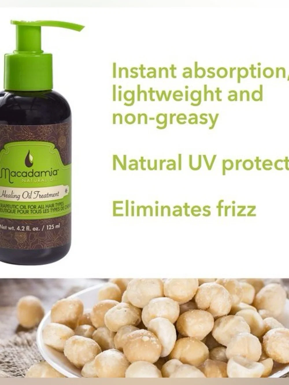 Macadamia Natural Oil Healing Oil Treatment. Net wt. 4.2 fl. oz. / 125 ml. New!